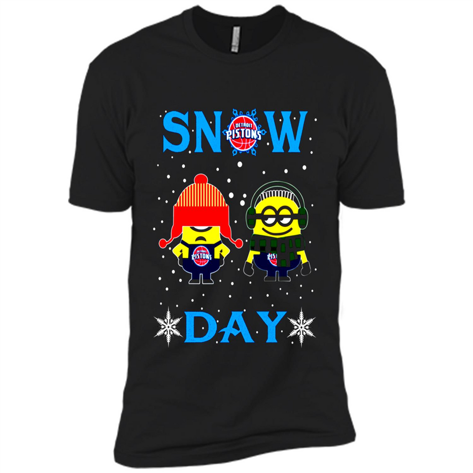 Snow Day Shirt For Detroit Pistons Vs Minion Fans pingpong
