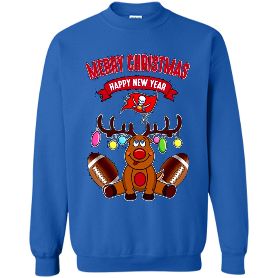 Tampa Bay Buccaneers NFL Reindeer Funny Merry Christmas And Happy New Year