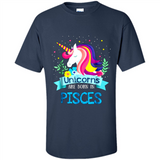 Unicorns are born in Pisces Birthday Rainbow Gift Ladies Custom