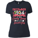 December 1984 34 Years Of Being Classy Sassy - Ladies' Boyfriend T-Shirt