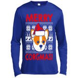 Funny Christmas Santa Corgi Dog Merry Corgmas - Canvas Long Sleeve T-Shirt