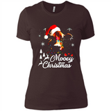 Mooey Christmas Cow Santa Christmas Lover Lights Sweatshirt - Ladies' Boyfriend T-Shirt