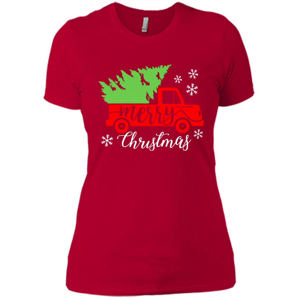Vintage Christmas Classic Truck T-Shirt with Snow and Tree