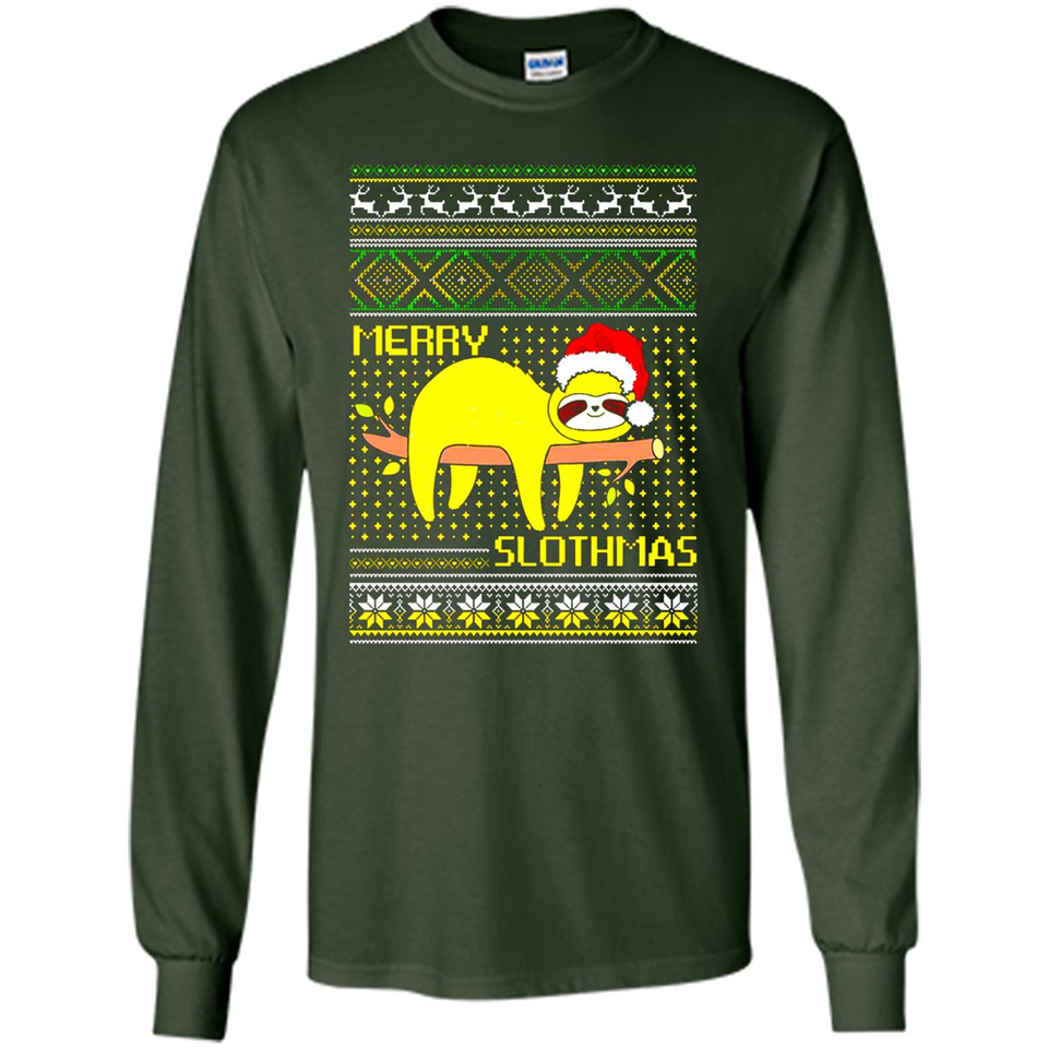 Merry Slothmas Sloth Christmas Sweater PINGPONG - Long Sleeve T-Shirt