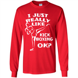 Kick Boxing Shirt Kick Boxer Boxing Workout - Long Sleeve T-Shirt