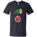 Amazing tee Clemson Tigers Glitter Grinch Monogram Ornament Christmas Gift - Sao chép - Men's V-Neck