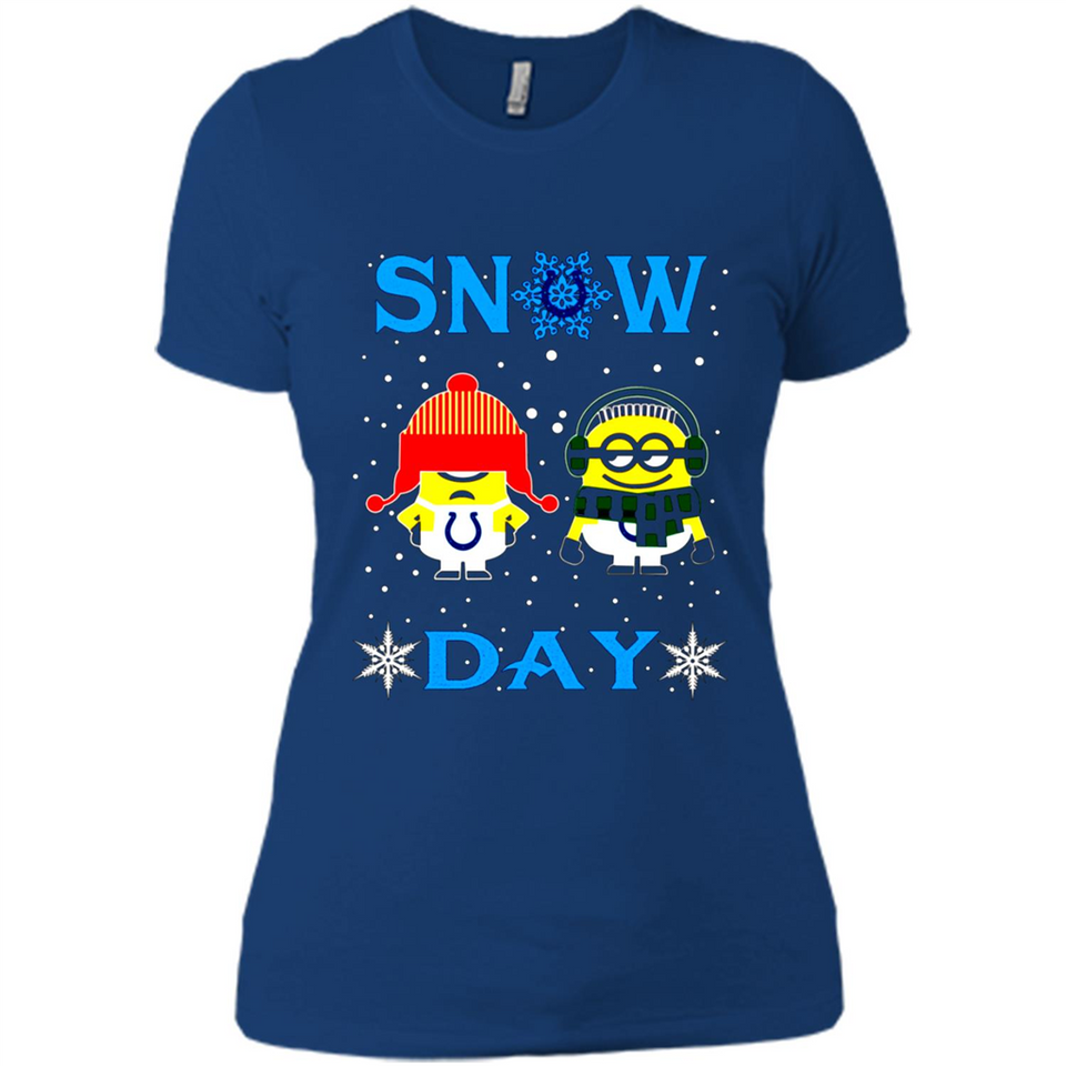 Snow Day Shirt For Indianapolis Colts Vs Minion Fans pingpong