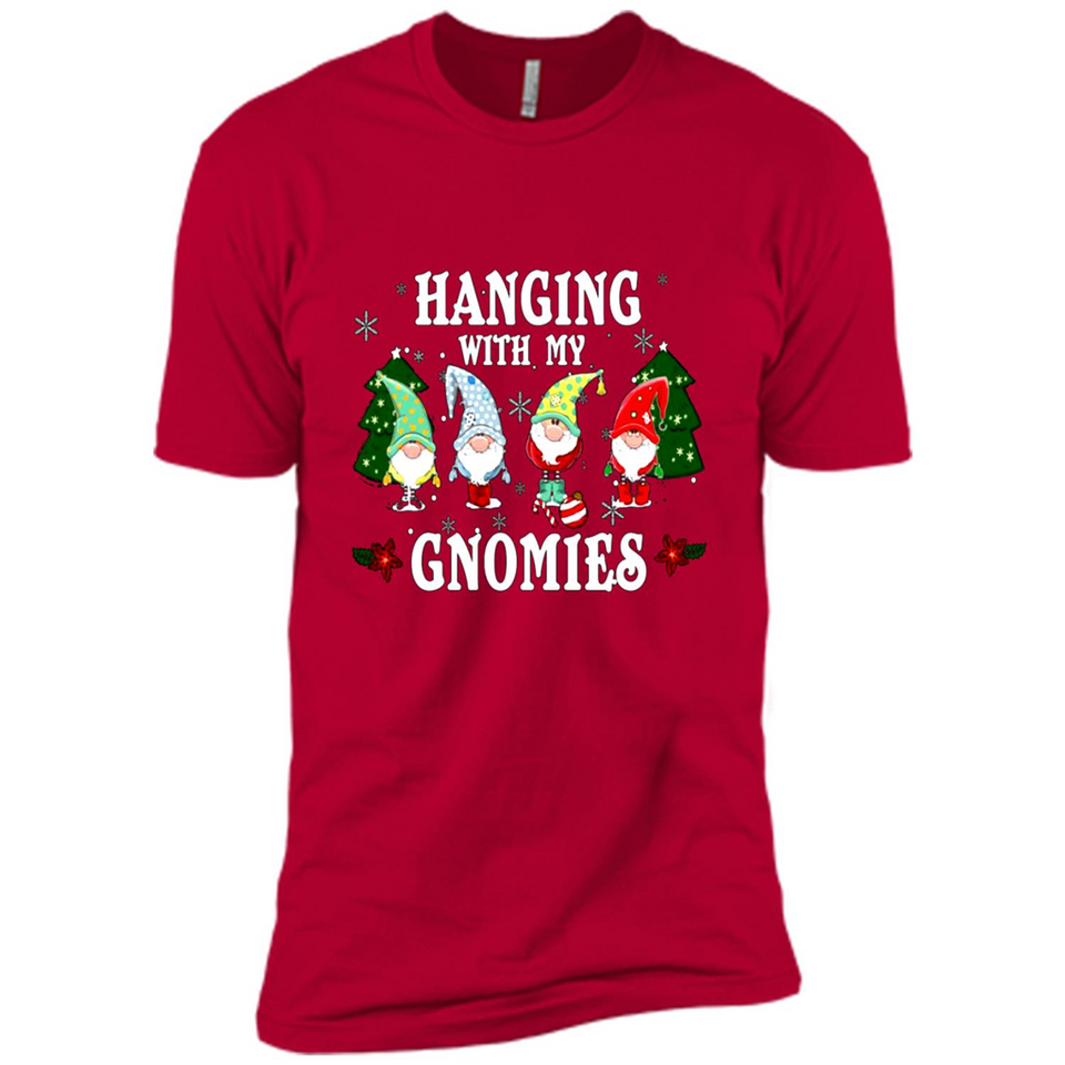 Christmas Garden Gnome Hanging With My Gnomies Shirt Sweater - Premium Short Sleeve T-Shirt