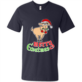 Christmas Merry Goatmas Goat Shirt Santa Hat - Men's V-Neck