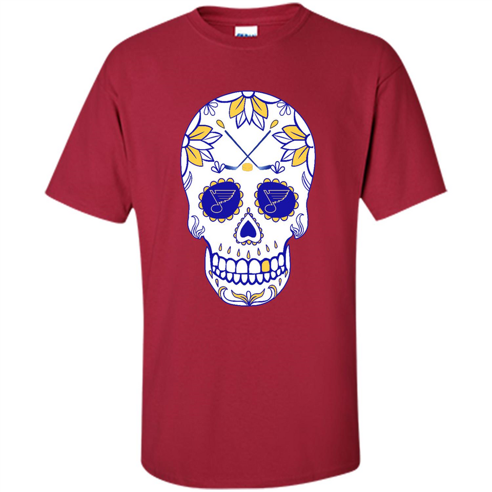 St. Louis Blues Hockey Sugar Skull Day of the Dead