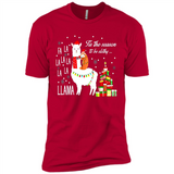 Llama Tis the season to be slothy Christmas sweatshirt PINGPONG - Premium Short Sleeve T-Shirt