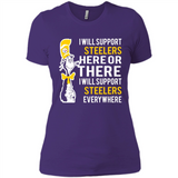 Shirt For Dr Seuss Cat And Pittsburgh Steelers Fans - Ladies' Boyfriend T-Shirt