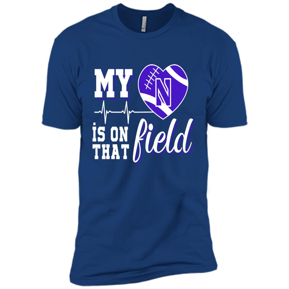 Northwestern Wildcats Football My Heart is on that Field - Premium Short Sleeve T-Shirt