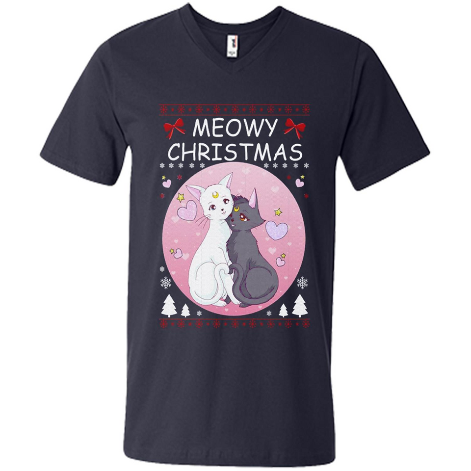 Sailor Moon Yin Yang Cat Love Ugly Christmas Sweater - Men's V-Neck