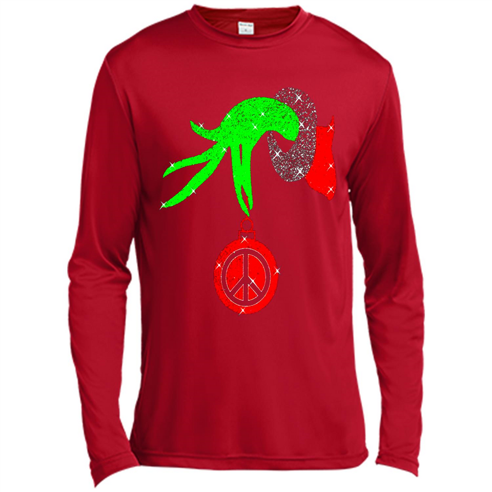 Christmas The Grinch Hand Holding Hippie Ornament - Canvas Long Sleeve T-Shirt