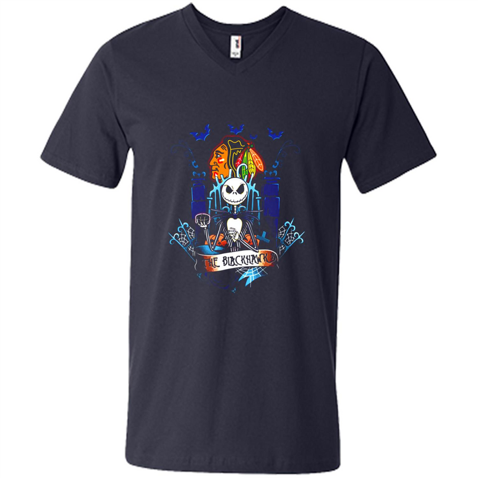 Chicago Blackhawks Halloween The Nightmare Before Christmas - Men's V-Neck
