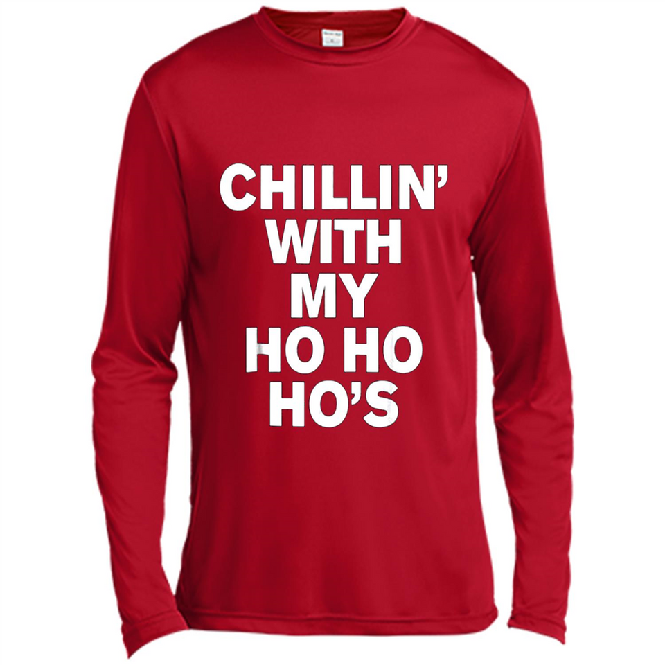 Chillin With My Ho Ho Ho's Funny Christmas - Canvas Long Sleeve T-Shirt