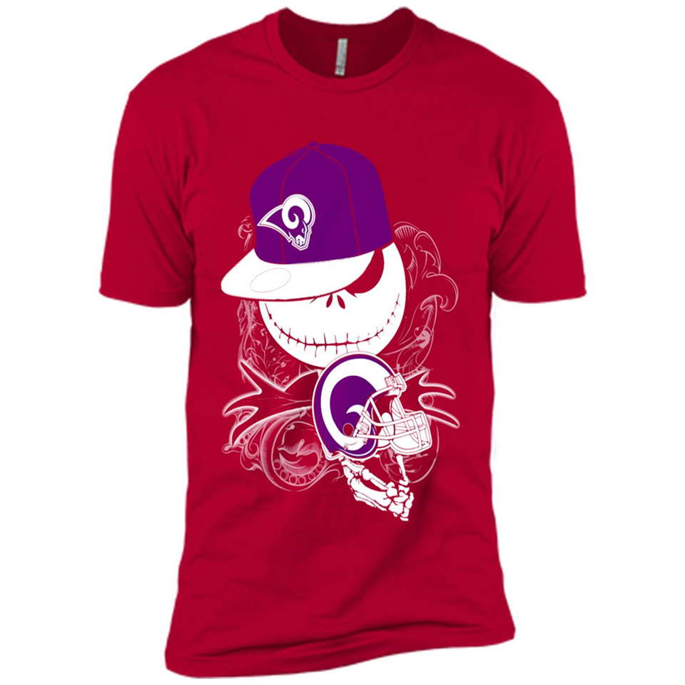 Jack Skellington The Nightmare Before Christmas-Rams Football - Premium Short Sleeve T-Shirt