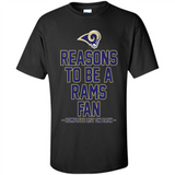 Reasons to be a Los Angeles Rams Fan Complete List on Back - Shirt
