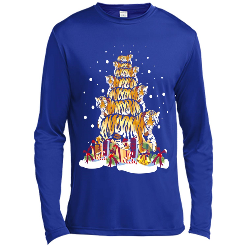 Tiger Christmas Tree Funny Merry Christmas - Canvas Long Sleeve T-Shirt