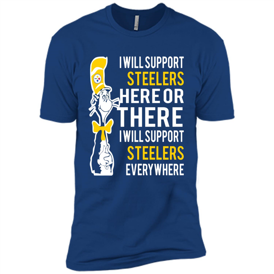 Shirt For Dr Seuss Cat And Pittsburgh Steelers Fans - Premium Short Sleeve T-Shirt