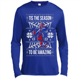 Marvel Spider Man Tis The Season To Be Amazing Ugly Christmas Mug PINGPONG - Canvas Long Sleeve T-Shirt