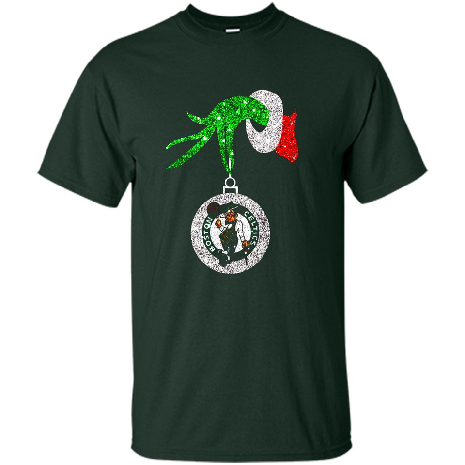Amazing shirt Boston Celtics Glitter Grinch Monogram Ornament Christmas Gift - Shirt