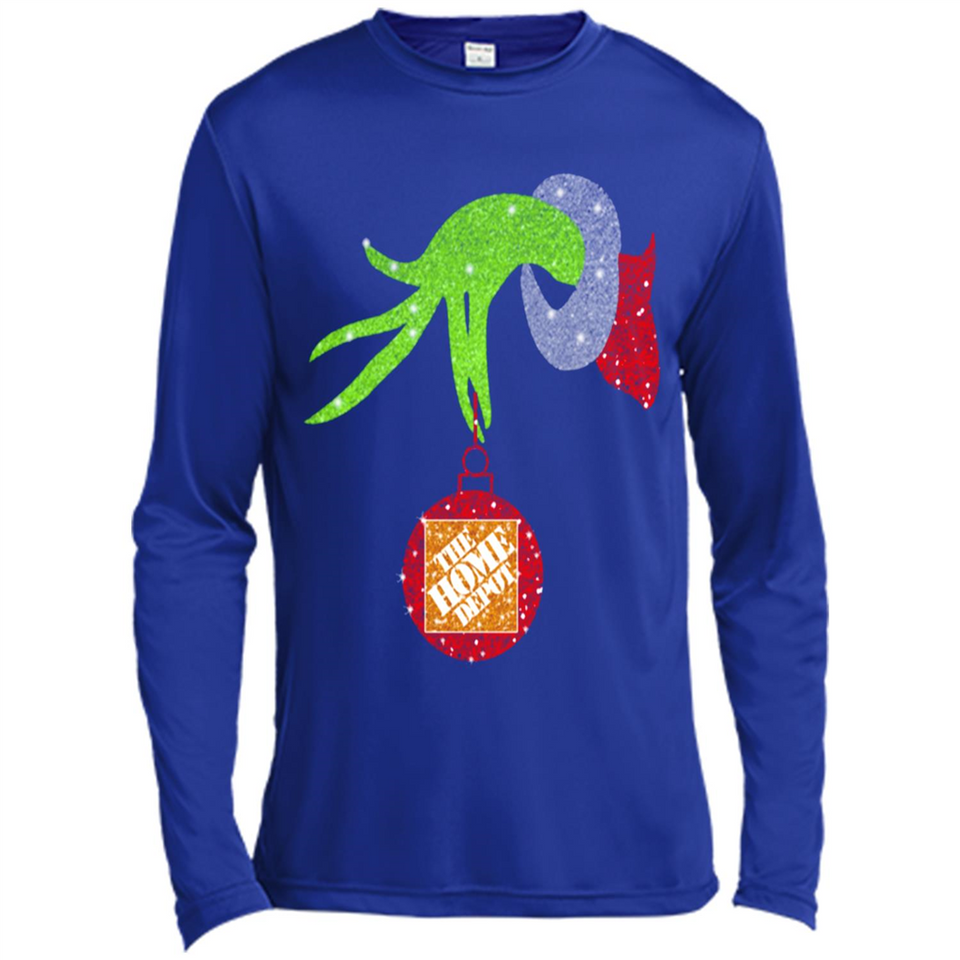 Grinch hand holding Logo HomeDepot Glitter Christmas - Canvas Long Sleeve T-Shirt