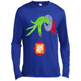 Grinch hand holding Logo HomeDepot Glitter Christmas - Canvas Long Sleeve T-Shirt