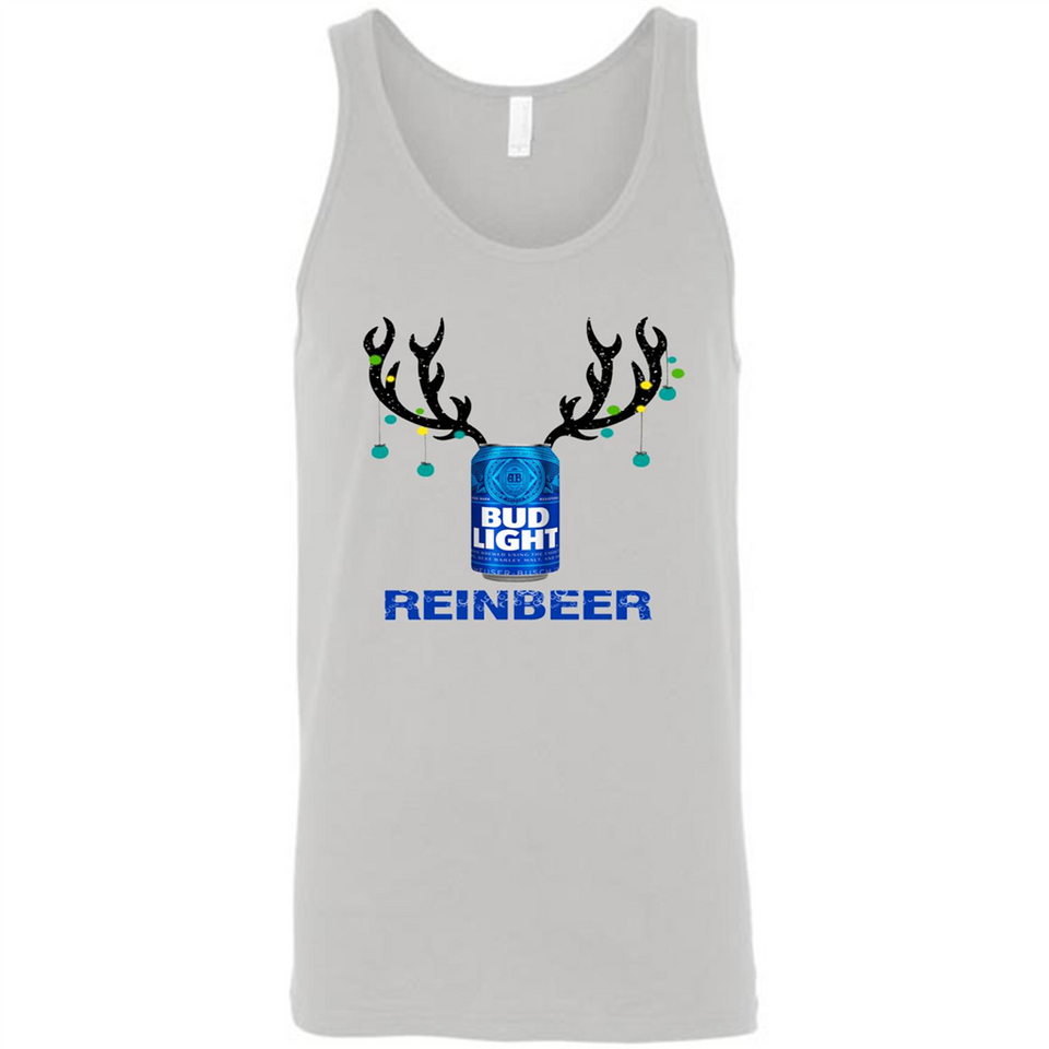 Bud Light Reinbeer Funny Beer Reindeer Christmas Sweatshirt - Canvas Unisex Tank
