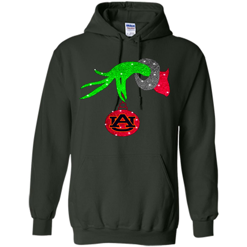 GRINCH HAND HOLDING AUBURN TIGERS GLITTER CHRISTMAS PINGPONG