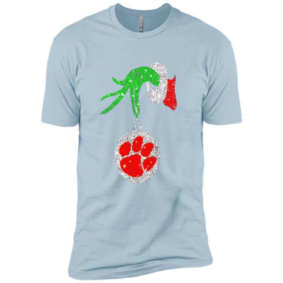 Amazing tee Clemson Tigers Glitter Grinch Monogram Ornament Christmas Gift - Premium Short Sleeve T-Shirt