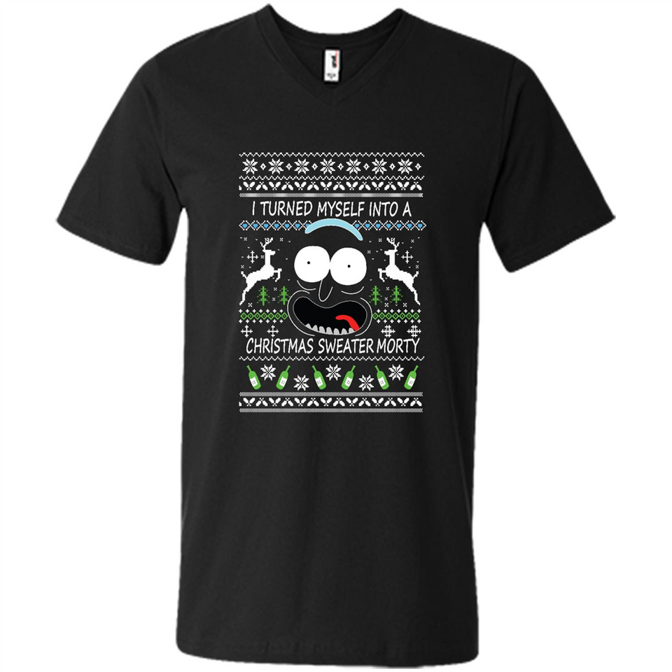 RICK AND MORTY-I TURNED MYSELF INTO A CHRISTMAS SWEATER MORTY UGLY XMAS SWEATER