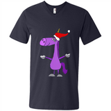 Funny Christmas Unicorn in Santa Hat - Men's V-Neck