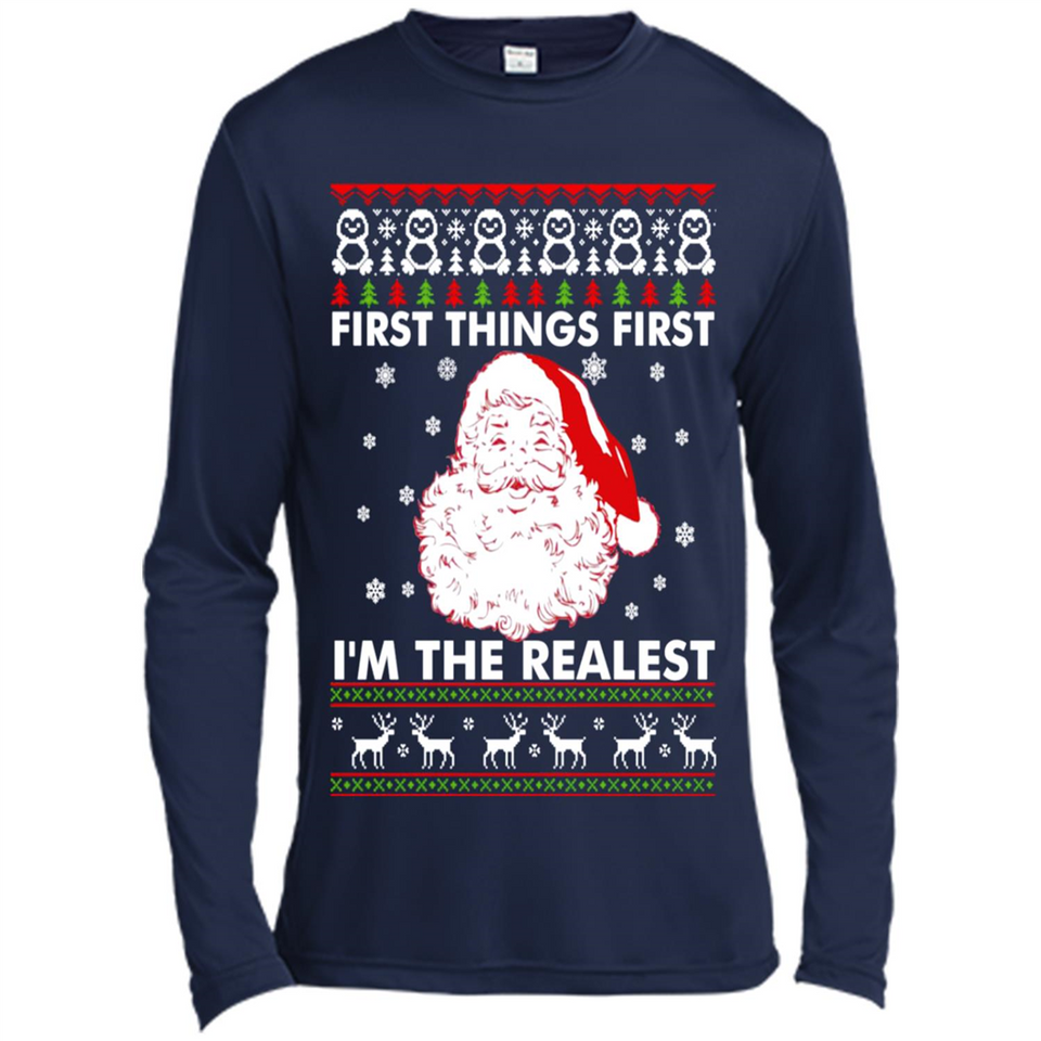 Santa First things first i’m the realest Christmas - Canvas Long Sleeve T-Shirt