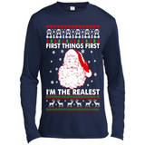 Santa First things first i’m the realest Christmas - Canvas Long Sleeve T-Shirt