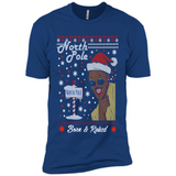 North Pole Born and Raised Shirt, Merry Xmas Ugly Christmas - Premium Short Sleeve T-Shirt