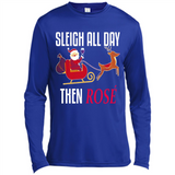 Sleigh All Day Then Rose Christmas Wine Gift - Canvas Long Sleeve T-Shirt
