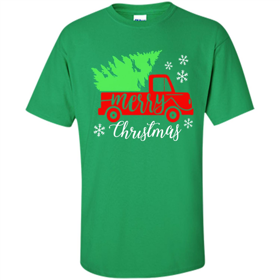 Vintage Christmas Classic Truck T-Shirt with Snow and Tree