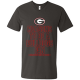 Reasons to be a Georgia Bulldogs Fan Complete List on Back - Men's V-Neck