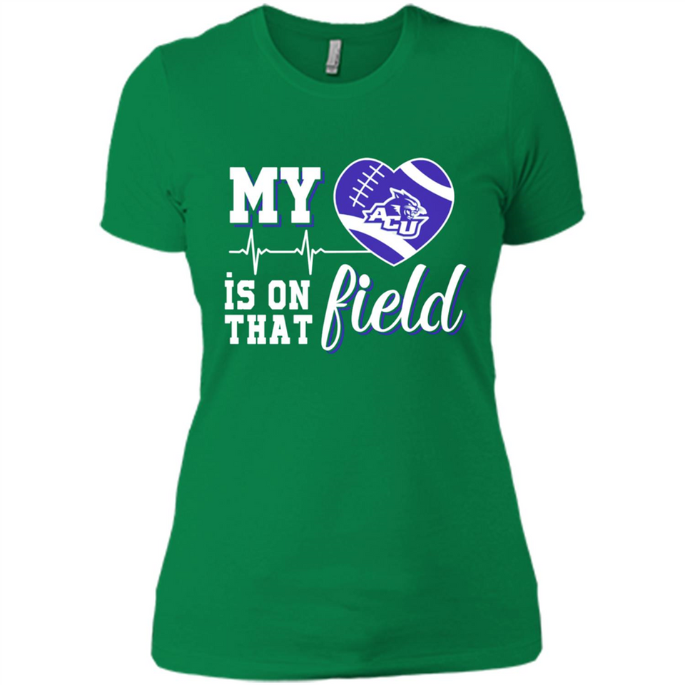 Abilene Christian Wildcats Football My Heart is on that Field - Ladies' Boyfriend T-Shirt