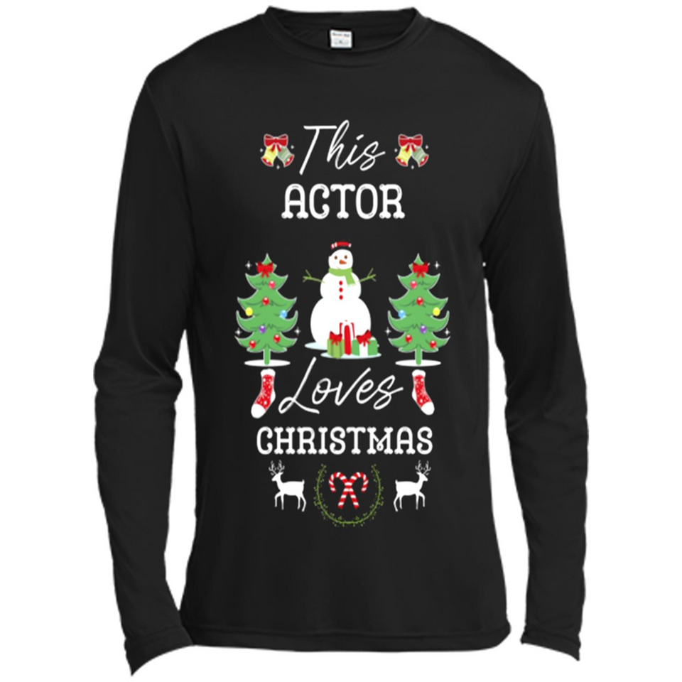 This Actor Loves Christmas Tree Shirt with Snowman