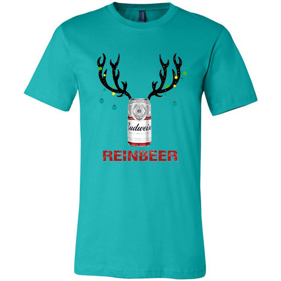 Budweiser Reinbeer Funny Beer Reindeer Christmas Sweatshirt - Canvas Unisex T-Shirt