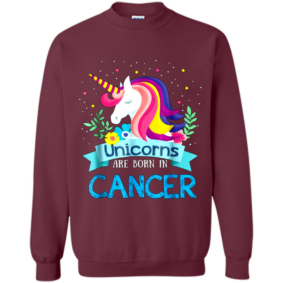 Unicorns are born in Cancer Birthday Rainbow Gift Custom Ultra Cotton