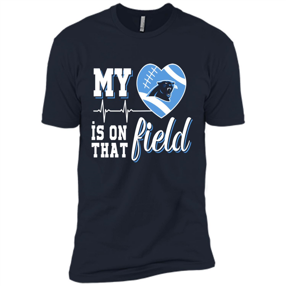 Carolina Panthers Football My Heart is on that Field - Premium Short Sleeve T-Shirt