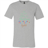 My Favorite Color is Christmas Lights Xmas Sporty T-Shirt - Canvas Unisex T-Shirt