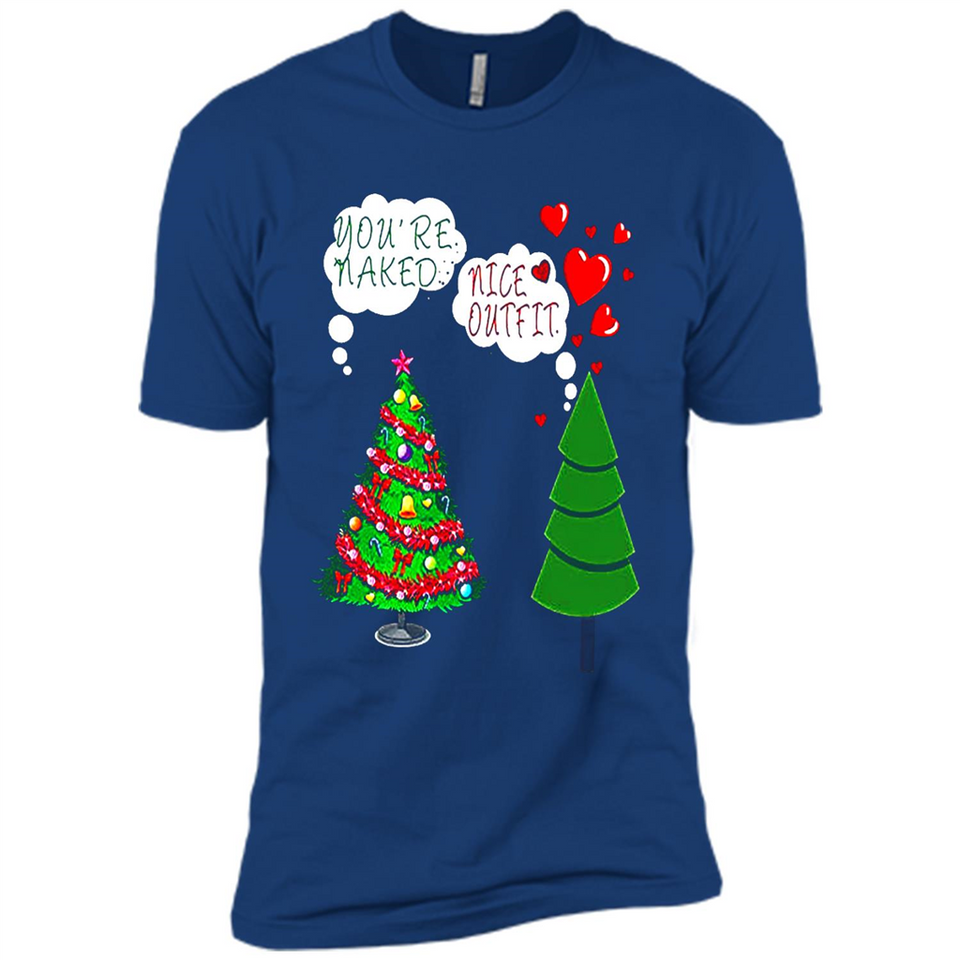 Fir Loves Christmas Tree Funny Undecorated Joke - Premium Short Sleeve T-Shirt