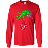 GRINCH HAND HOLDING HOUSTON TEXANS GLITTER CHRISTMAS PINGPONG