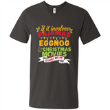 Pajamas, Eggnog and Christmas Movies Count Me In - Men's V-Neck