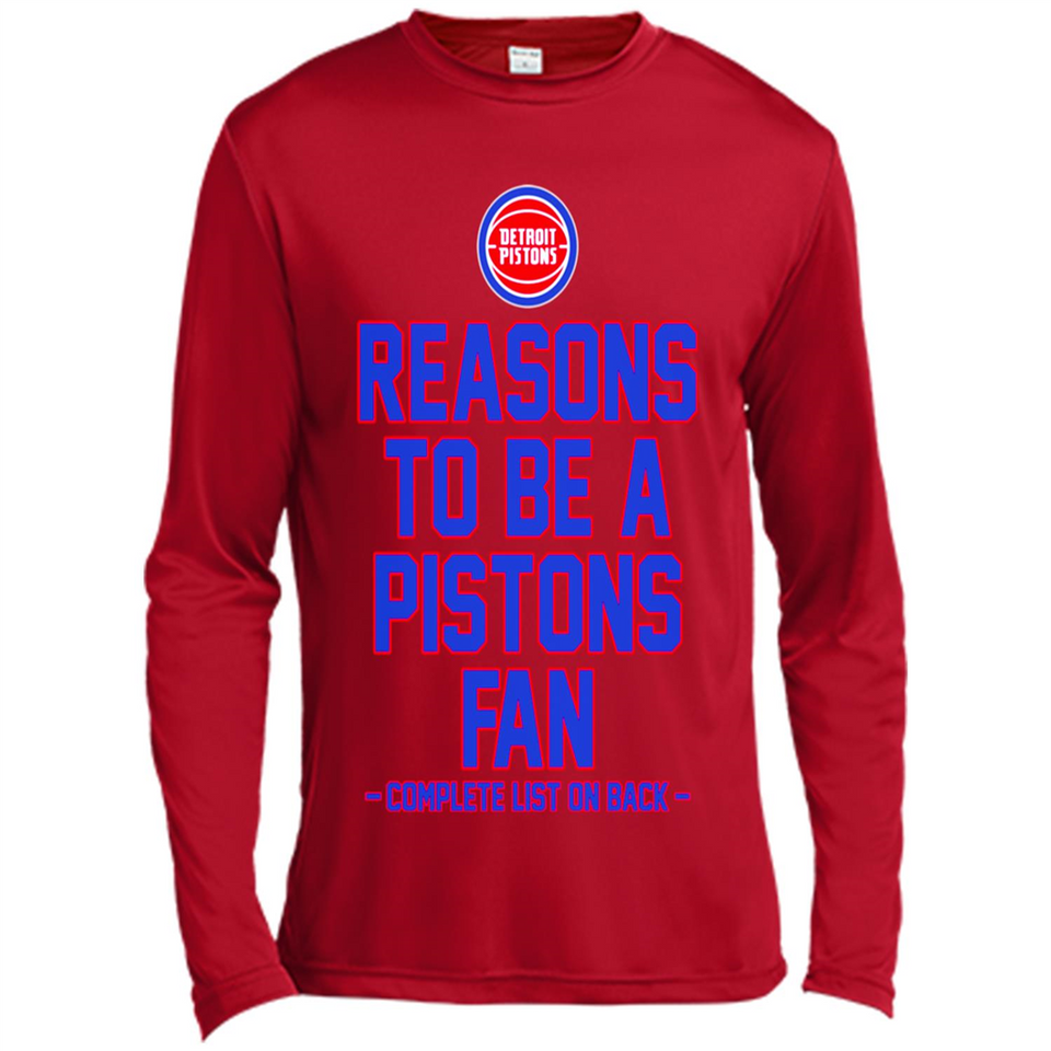 Reasons to be a Detroit Pistons Fan Complete List on Back - Canvas Long Sleeve T-Shirt